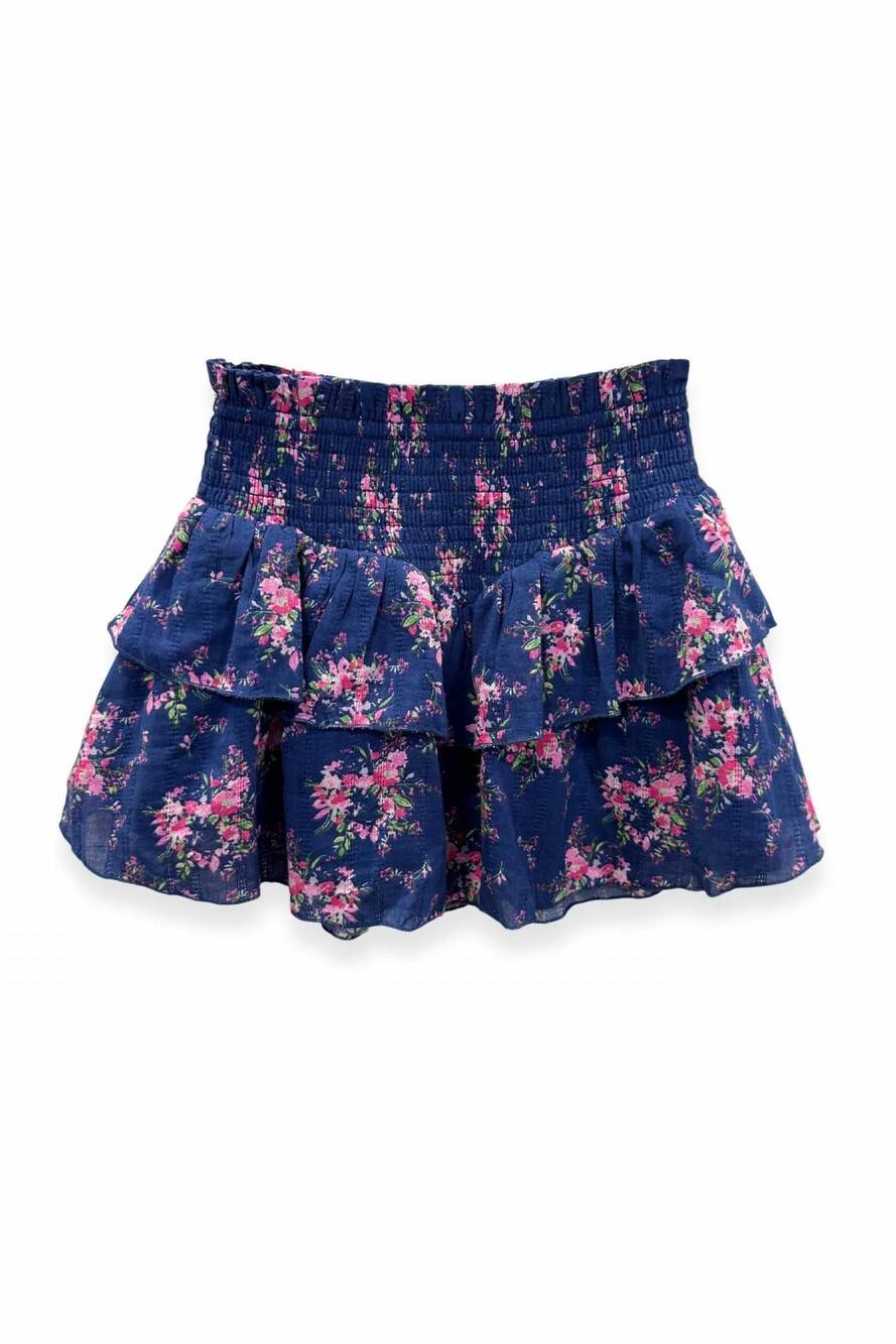 NEW KATIE J NYC junior's brooke skirt in evening blue bouquet